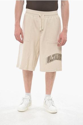 Dolce & Gabbana Brushed Cotton Shorts with Embroidered Logo size 50