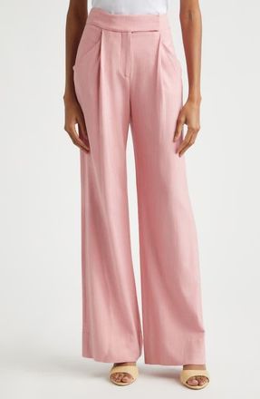 Veronica Beard Marbeau High Waist Wide Leg Pants in Petal at Nordstrom, Size 10