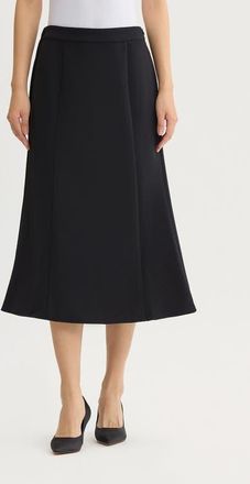 Ming Wang A-Line Stretch Deco Crepe Maxi Skirt in Black at Nordstrom, Size X-Large
