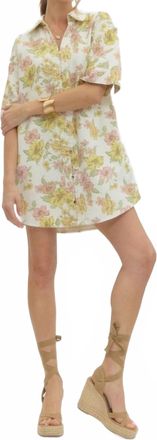 Entro Floral Button Up Mini Dress In Multi