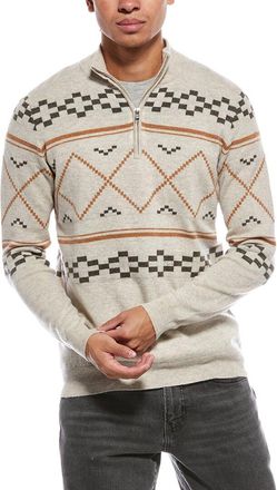 Brodie Fairisle Wool & Cashmere-Blend 1/4-Zip Mock Neck Sweater