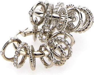 Amina Muaddi Womens Silver Metal Multi Ring Earrings Whicrysiba Colour