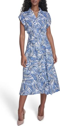 Tommy Hilfiger Pleated Shirtdress in French Blue Multi at Nordstrom Rack, Size 18 (Similar To 16W)