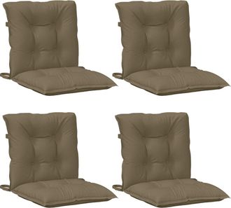 vidaXL Cojines Silla Respaldo Bajo 4 Ud Tela Taupe Melange 100x50x7 Cm Vidaxl