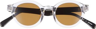 Eyebobs TV Party 41mm Polarized Round Sunglasses in Crystal Clear/Black /Brown at Nordstrom
