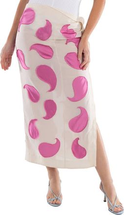 Jacquemus Ladies Embroidered Pink Paisley Draggiu Skirt, Brand Size 38 (US Size 4)