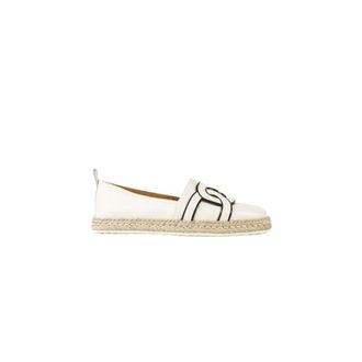 Tod's Witte leren ketting espadrilles - Dames - Espadrilles - Wit - 38 1/2 EU - Leer - Schoenen