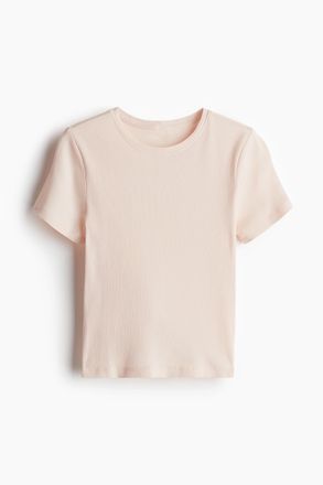 H&M Figurbetontes T-Shirt - Helles Pfirsichrosa
