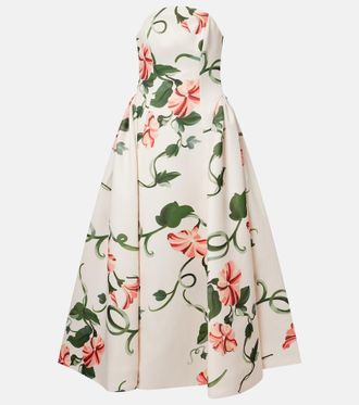 LEO LIN Violet floral bustier gown