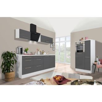 Respekta Cucina Blocco cucina Blocco cucina Bianco Grigio Amanda 300 cm Respekta Premium