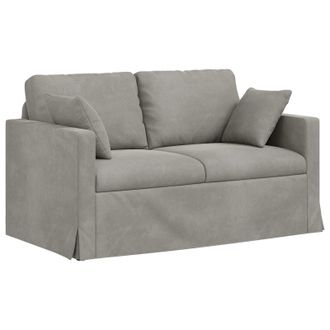 vidaXL Sof&aacute; Gris Claro 138 X 78 X 80 Cm Terciopelo Vidaxl