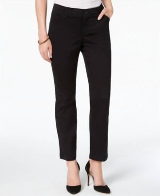 Lee Womens Petite Straight Leg Pants In Black