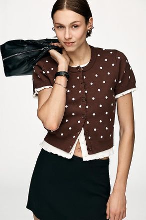 Line & Dot Dollie Short Sleeve Layered Cardigan Sweater