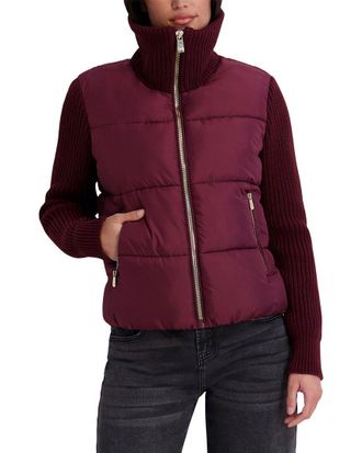 Kensie Mixed-Media Puffer Jacket