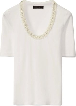 Fabiana Filippi Top con ricamo sullo scollo - Bianco