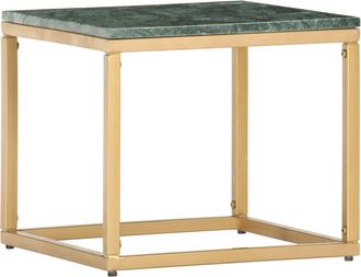 vidaXL Mesa De Centro Piedra Real Textura De M&aacute;rmol Verde 40x40x35 Cm Vidaxl