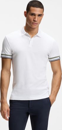 Boss Green by Hugo Boss Poloshirt BOSS GREEN Polo Zone, Herren, Gr. XXL, weiss (wei&szlig;100), Jersey, Obermaterial: 100% Baumwolle, unifarben, slim fit h&uuml;ftlang, B&uuml;ndchen, Shirts