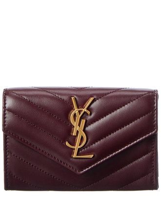 Saint Laurent Small Matelasse Leather Envelope Wallet