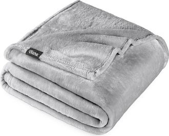 Bare Home Microplush Fleece Blanket in Light Grey at Nordstrom, Size X-Large
