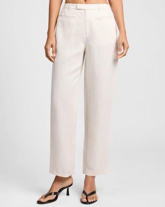 Onia Air Linen Mid-Rise Pant in Natural at Nordstrom, Size 12