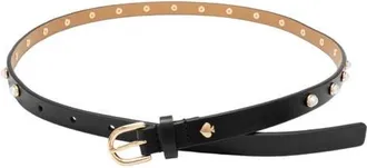 Kate Spade New York Faux Pearl Halo Stud Leather Belt in Black at Nordstrom, Size X-Large