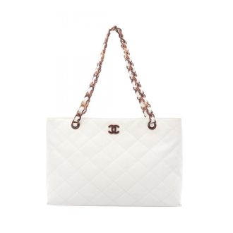 Chanel White Leather Tote Bag (Pre-Owned)