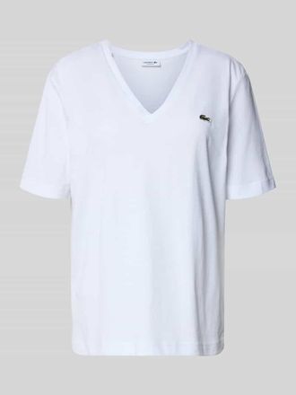 Lacoste Relaxed Fit T-Shirt aus reiner Baumwolle in Weiss, Gr&ouml;&szlig;e 34