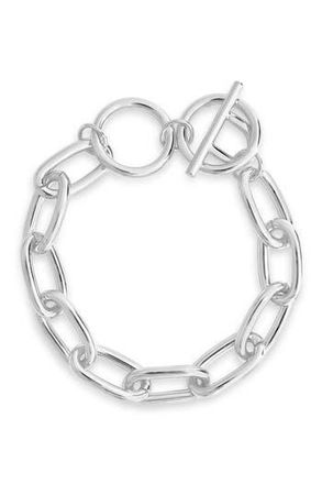 Sterling Forever 14K Gold Plated Linked Bracelet in Silver at Nordstrom Rack