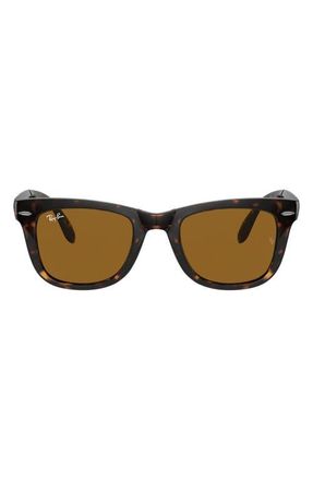 Ray-Ban Wayfarer 54mm Folding Sunglasses in Light Havana at Nordstrom