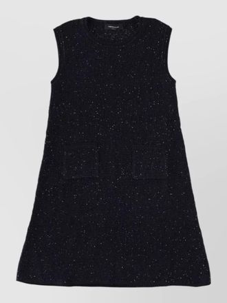Fabiana Filippi a line dress sleeveless textured sparkling pockets