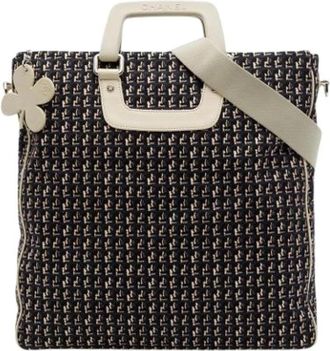 Chanel Pre-owned Canvas Satchel - Dames - Vintage Shopper - Zwart - ONE Size - Leer - Vintage