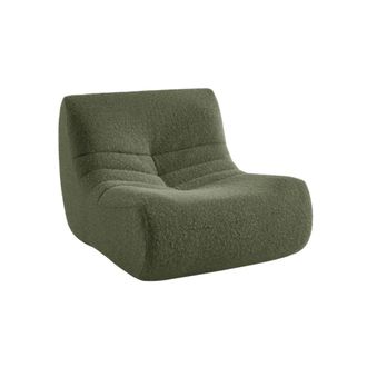 Sweeek M&oacute;dulo para sof&aacute; modular en tejido efecto alpaca, 1 plaza, verde kaki