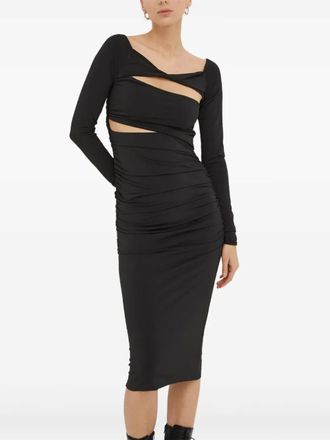 Day Birger Et Mikkelsen Varga cut-out ruched midi dress - women - Polyester/Elastane - L - Black
