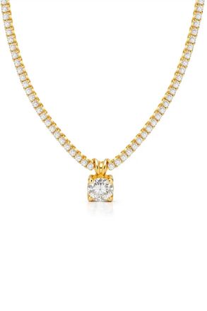 Ellie Vail Womens Phoebe Tennis Pendant Necklace In Gold