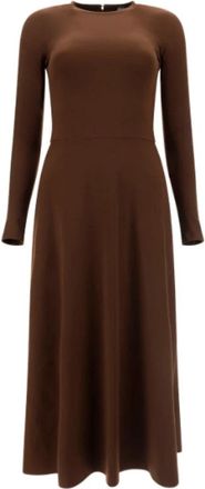 Balenciaga Bruine Lange Jurk met Handschoenen - Dames - Casual kleedjes - Bruin - M - Leer - Kleedjes