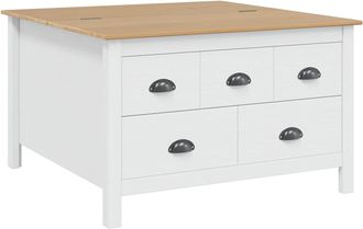 vidaXL Mesa De Caf&eacute; Con Caj&oacute;n Hill Y Marr&oacute;n Miel 79.5 X 79.5 X 49 Cm Vidaxl
