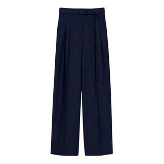 Max Mara Dames, Broeken, Blauw, Maat: 2XS Wol