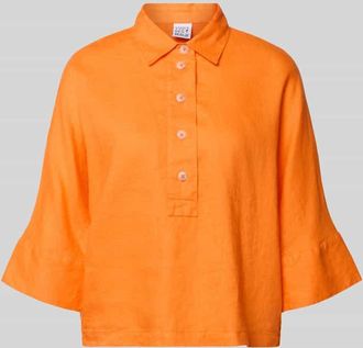 Emily van den Bergh Regular Fit Leinenbluse mit 3/4-Arm in Orange, Gr&ouml;&szlig;e 36