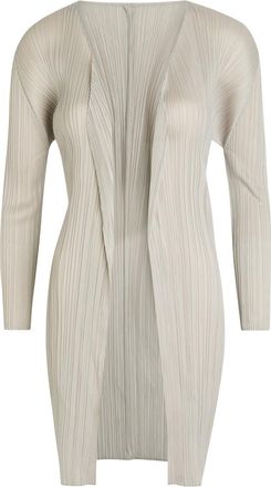 Pleats Please Issey Miyake Pleated Woven Coat - Beige - 3