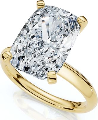 Pompeii3 Certified 5Ct Elongated Cushion Diamond Engagement Ring Lab Grown