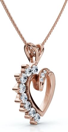 Pompeii3 Diamond Heart Pendant 1/4Ct 10k Gold Lab Grown