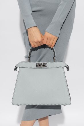 Fendi Peekaboo Medium Shoulder Bag, Womens, Light Blue