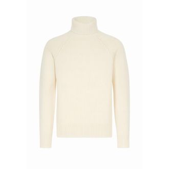 Paolo Pecora Turtlenecks, male, Beige, Size: XL Cream Merino Wool Sweater