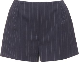 Alexander Wang pinstripe logo waistband shorts