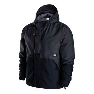 Nike SB Storm-FIT Woven Fleece Skateboard Hooded logo Jacket Black DH2626-060