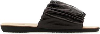 Jil Sander Sandalen met Geplooide Band - Dames - Sandalen - Bruin - 35 1/2 EU - Schoenen