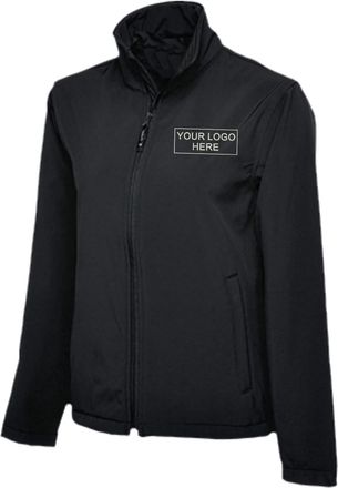 Generic Personalised Embroidered Logo Classic Full Zip Soft Shell Jacket, Free Left Chest Text And Your Personalised Logo, 3 Layer Waterproof, Windproof Jacke