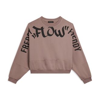 Freddy Felpa oversize cropped con maxi stampa Flow