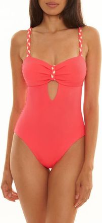 BECCA by Rebecca Virtue Modern Edge One-Piece Swimsuit in Caliente at Nordstrom, Size Medium