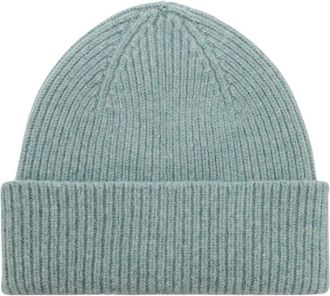 Le Bonnet Beanie van Wol en Caregora - Dames - Hoeden - Groen - ONE Size - Wol - Accessoires